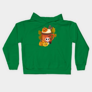 Spooky Halloween Pumpkin Drink Kids Hoodie